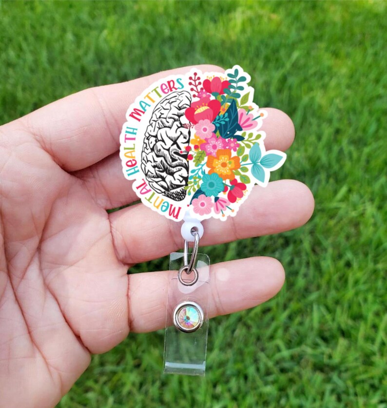 Mental Health Matters Badge Reel | Mental Health Gift for Nurse | Mental Health ID Holder for healthcare Worker | Mental Health alligator image 3