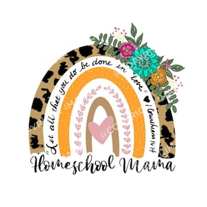 Homeschool Mama | Homeschool Mama Rainbow Png | Natychmiastowe pobieranie | Sublimacja Homeschool | Png