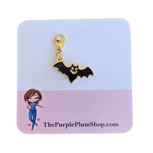 Badge Reel Charm | Badge Buddy Charm | Bat Charm | Black Bat Badge Charm | Badge Reel Charm | Nurse Accessories