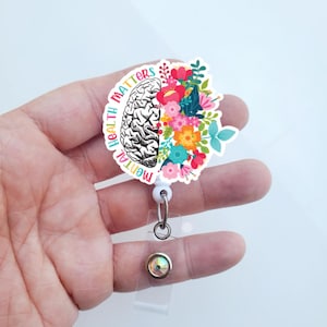Mental Health Matters Badge Reel | Mental Health Gift for Nurse   | Mental Health ID Holder for healthcare Worker | Mental Health alligator