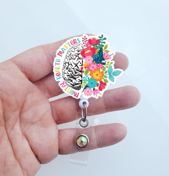Mental Health Matters Badge Reel | Mental Health Gift for Nurse   | Mental Health ID Holder for healthcare Worker | Mental Health alligator