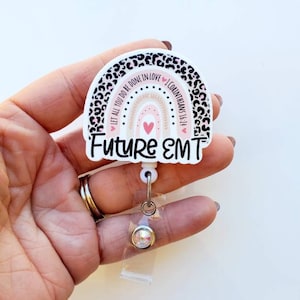 Future EMT Badge Reel | Future EMT Rainbow Badge Reel | EMT In Progress | Rainbow Badge Id Holder