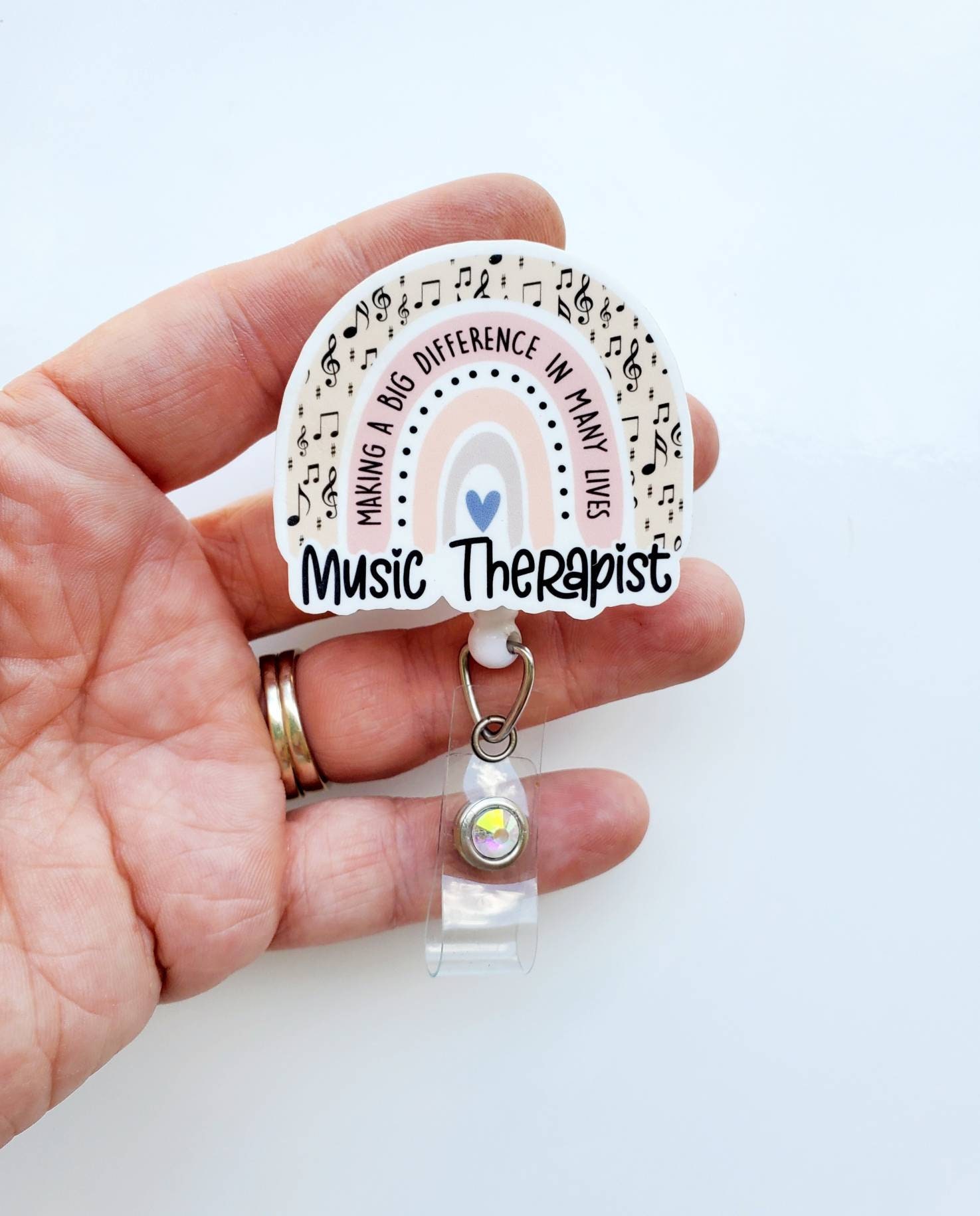 Music Therapist Badge Reel Music Therapist Carabiner Music Therapist  Lanyard Retractable Rainbow Badge Reel -  Australia