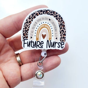 Future Nurse Badge Reel | Future Nurse Rainbow Badge | Boho Rainbow Badge | Future Nurse Gift | Nursing School Gift