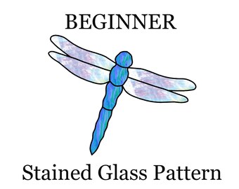 Beginner Stained Glass Pattern Dragonfly Suncatcher Pattern Etsy