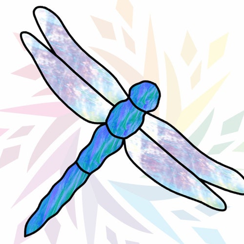 Beginner Stained Glass Pattern Dragonfly Suncatcher Pattern Etsy Australia