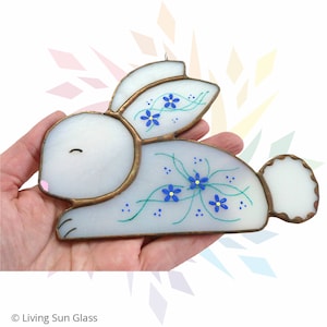 Bunny Stained Glass Pattern Rabbit Suncatcher Digital Pattern Printable Download Easy Stained Glass Pattern for Beginners Easter Suncatcher