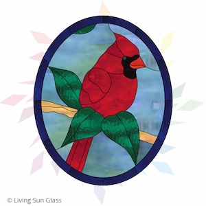 Stained Glass Cardinal Pattern - Bird Panel Template