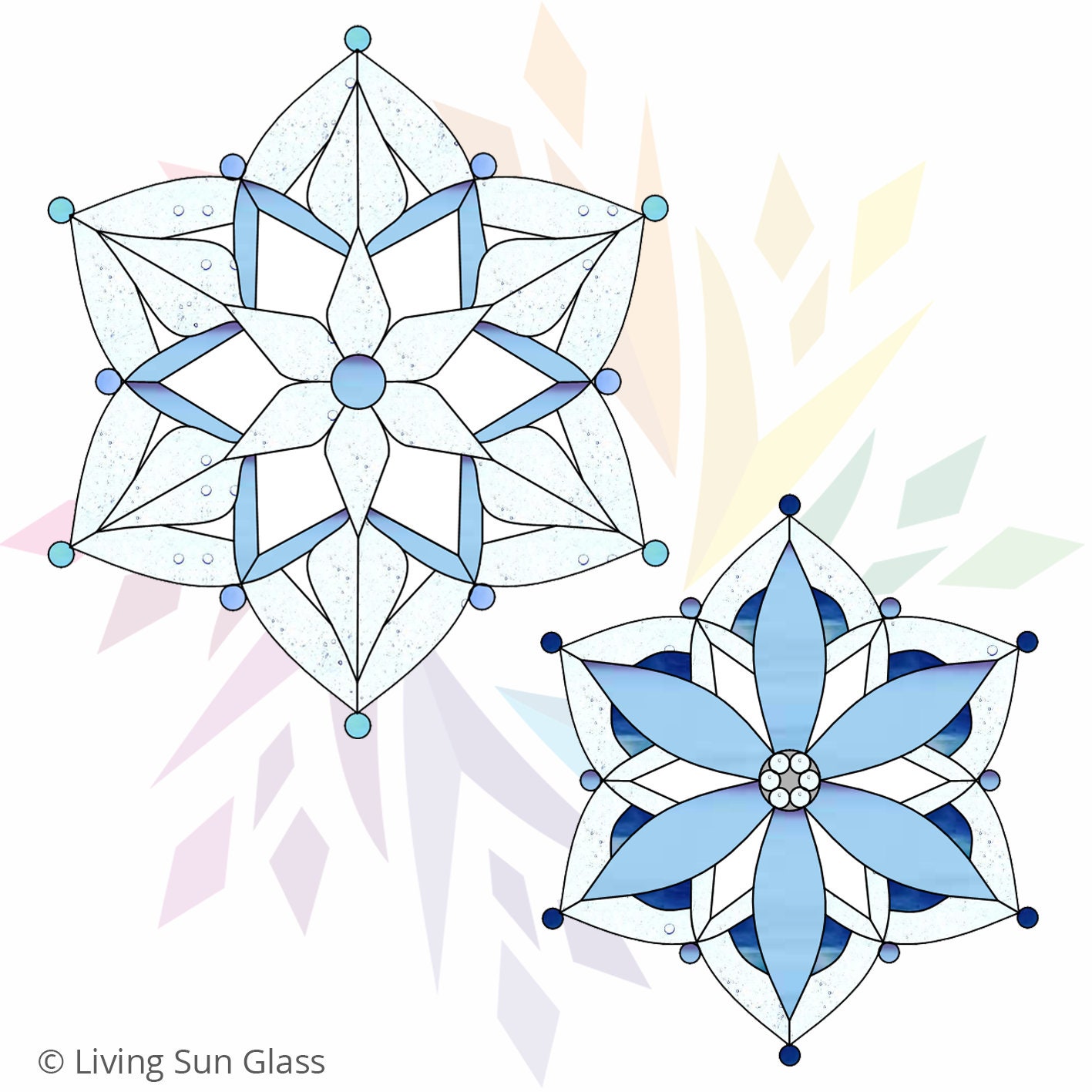 Snowflake Stained Glass Pattern Printable Digital Download Etsy