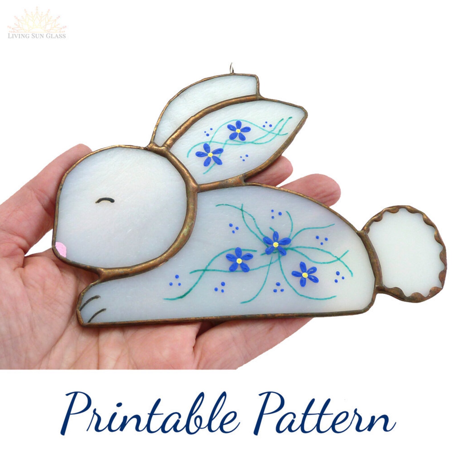 Bunny Stained Glass Pattern Rabbit Suncatcher Digital Pattern - Etsy