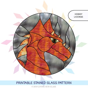 Stained Glass Dragon Pattern