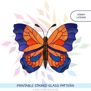 Butterfly Suncatcher Stained Glass Pattern - Digital Pattern Download - Hobby License