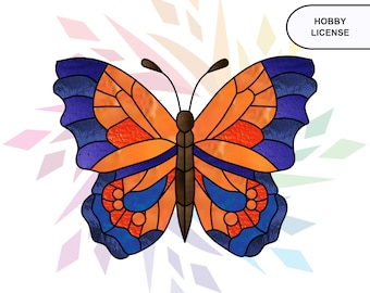 Butterfly Suncatcher Stained Glass Pattern - Digital Pattern Download - Hobby License