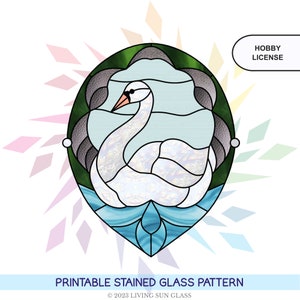 Swan Stained Glass Pattern - Digital Pattern Download