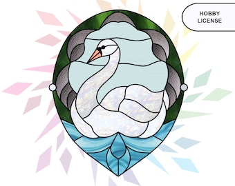 Swan Stained Glass Pattern - Digital Pattern Download