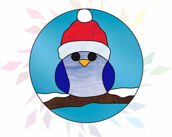 Stained Glass Bird Pattern - Cute Bird Suncatcher Template
