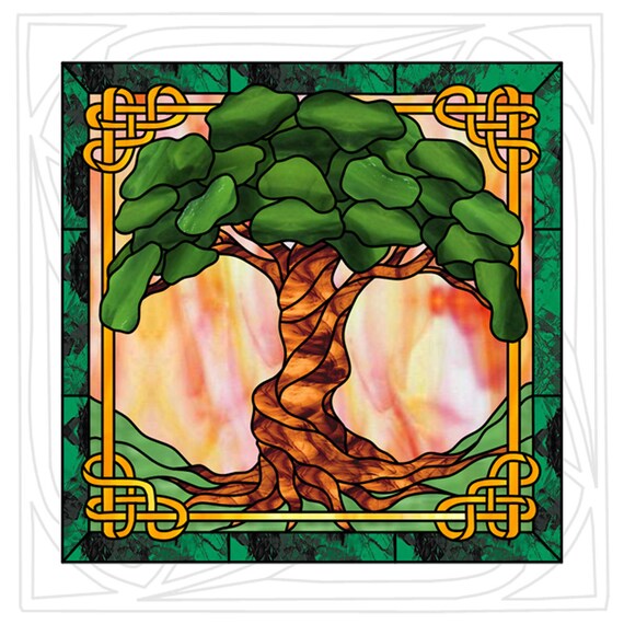 Tree Of Life Stained Glass Pattern Etsy