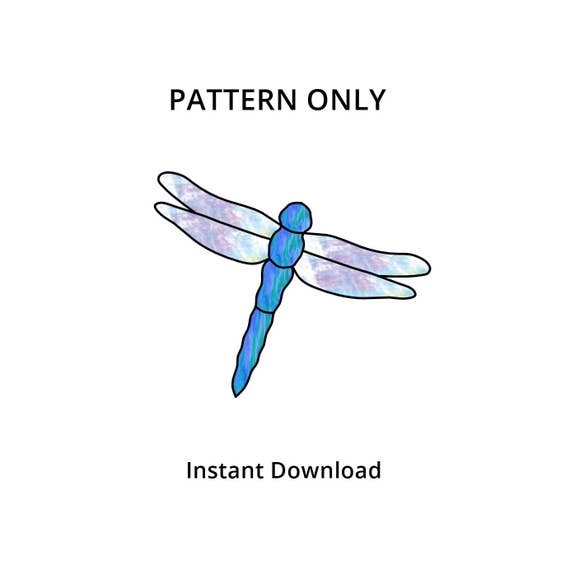 Beginner Stained Glass Pattern Dragonfly Suncatcher Pattern Etsy