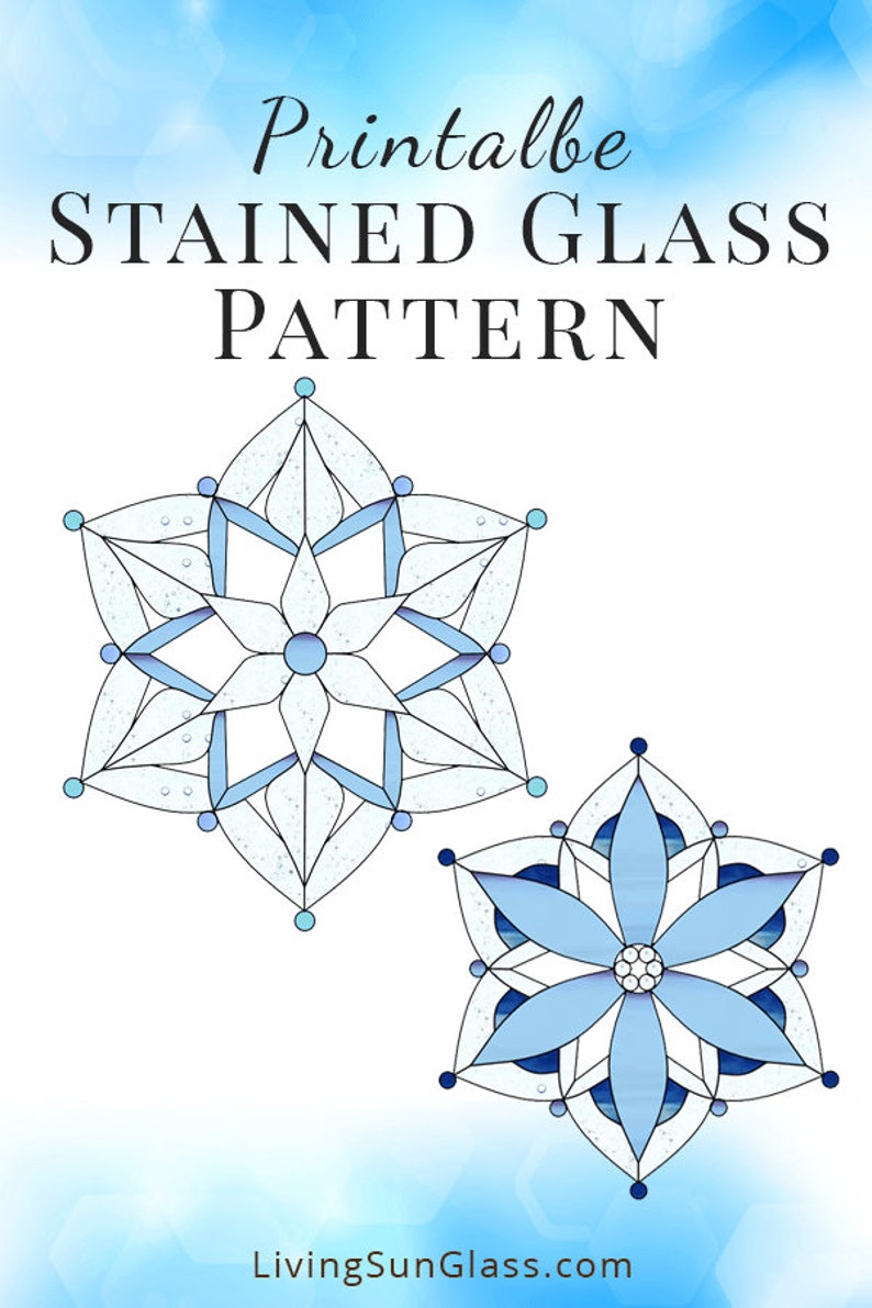 Snowflake Stained Glass Pattern Printable Digital Download | Etsy