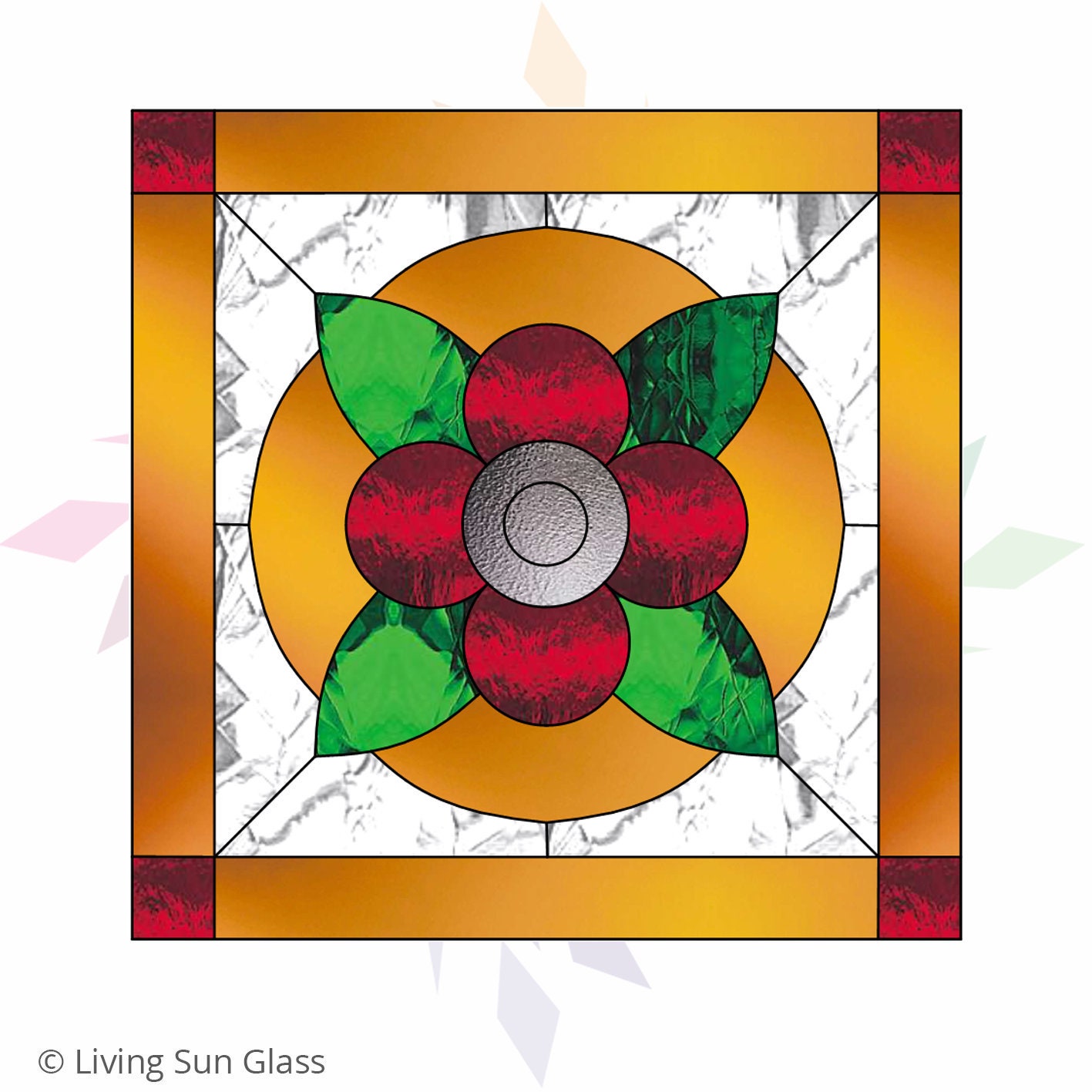 Stained Glass Flower Pattern Beginner Pattern For Stained Etsy Ireland