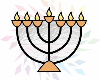 Stained Glass Menorah