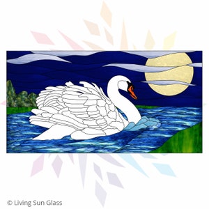 Stained Glass Swan Pattern -  Digital Download PDF - Swan Pattern Template