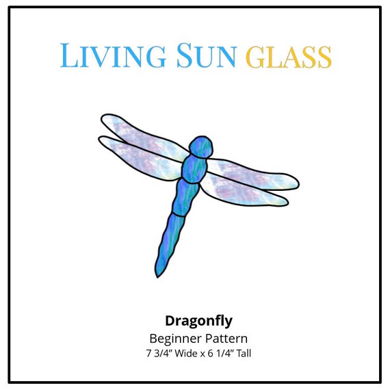 Beginner Stained Glass Pattern Dragonfly Suncatcher Pattern Etsy