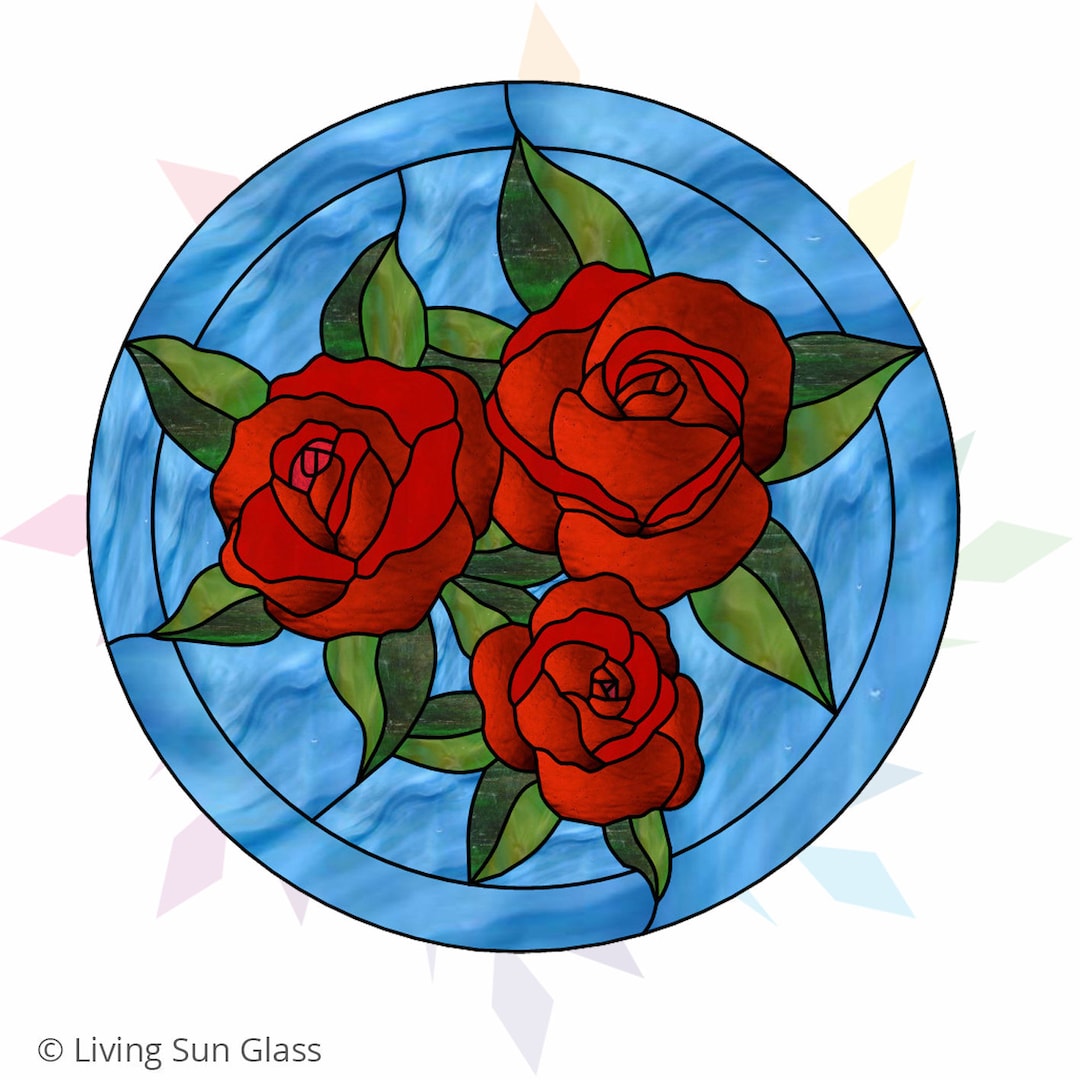 Stained Glass Roses Pattern Pattern for Stained Glass Rose Suncatcher