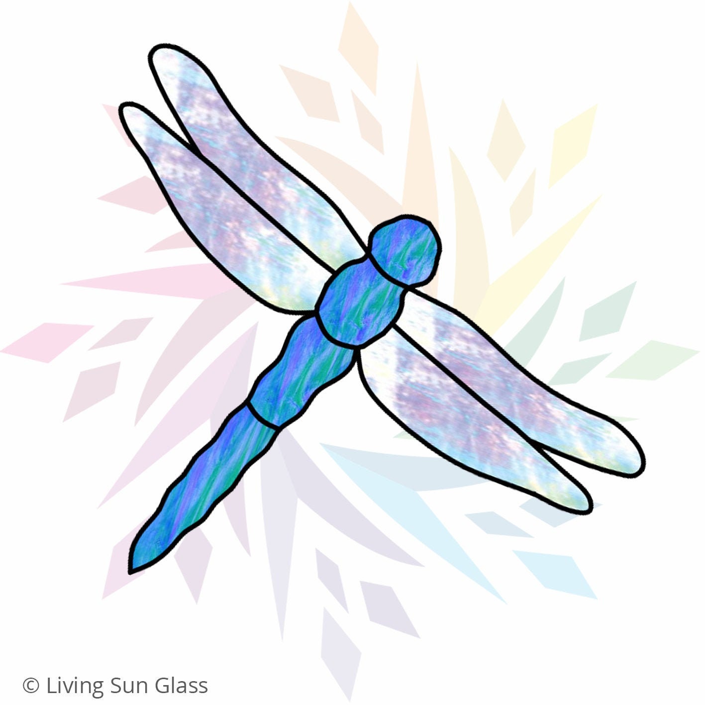 Beginner Stained Glass Pattern Dragonfly Suncatcher Pattern Etsy