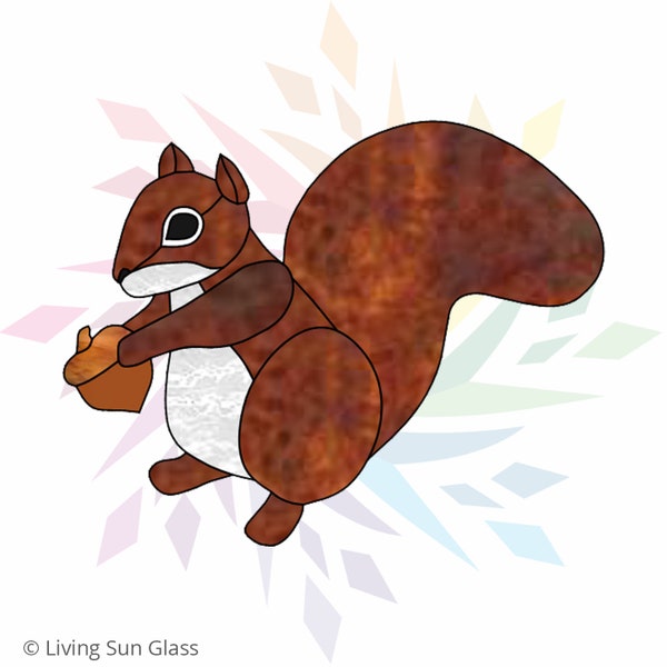 Stained Glass Squirrel Pattern - Suncatcher Template