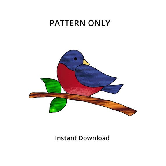 Stained Glass Pattern Stained Glass Bird Bird Suncatcher Etsy