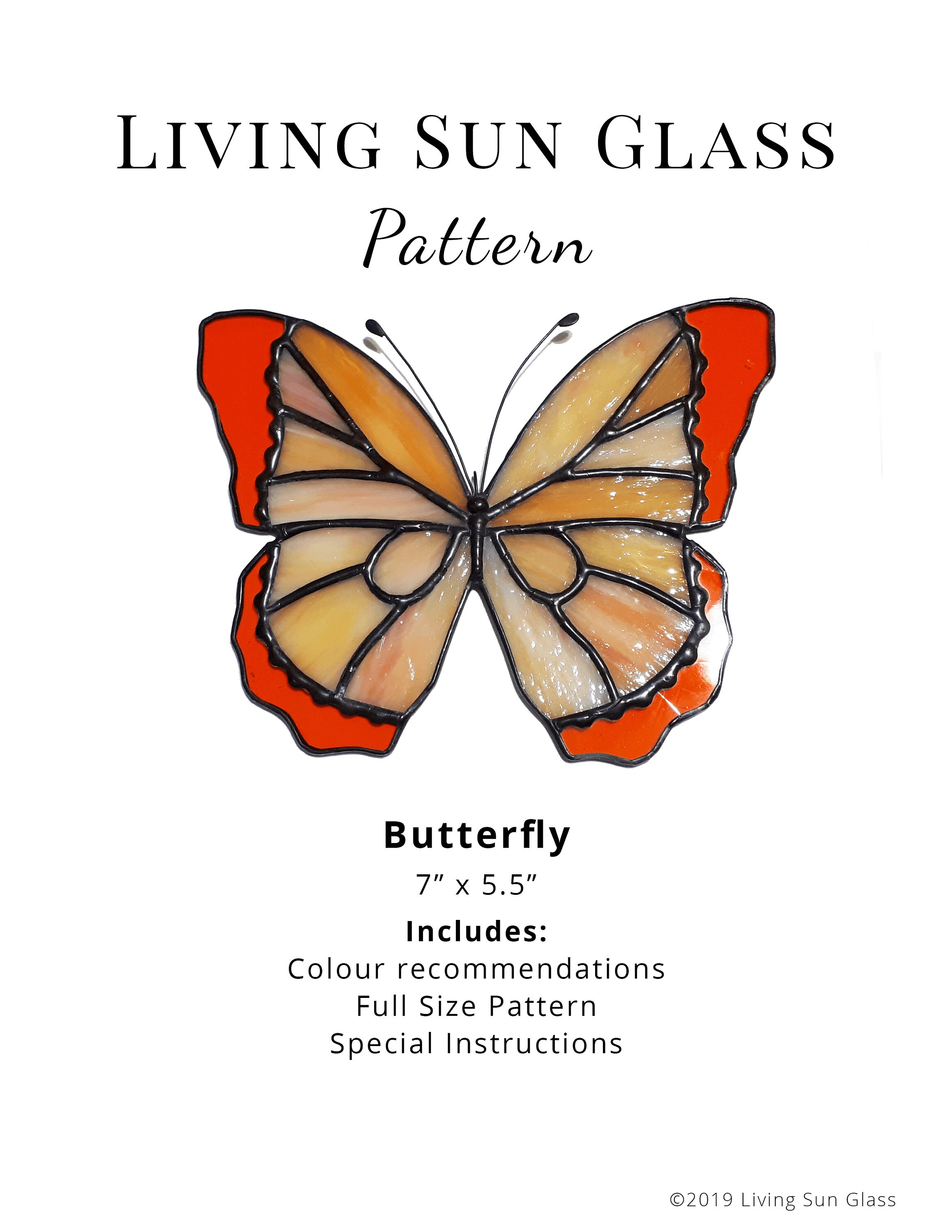 Butterfly Stained Glass Pattern Printable Digital Download - Etsy