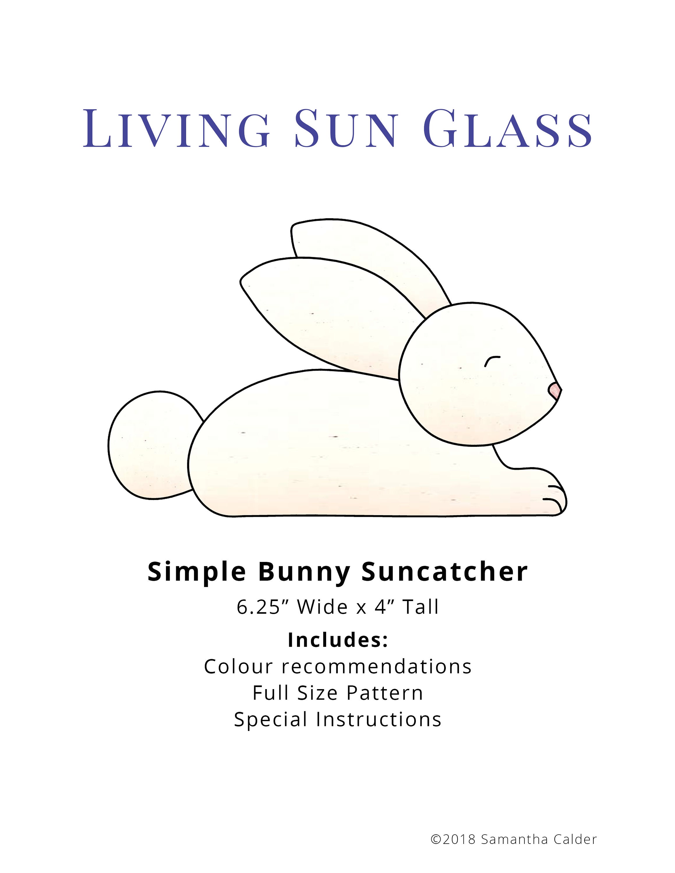 Bunny Stained Glass Pattern Rabbit Suncatcher Digital Pattern - Etsy
