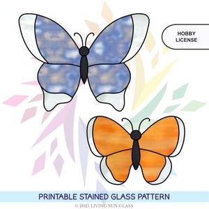 Butterfly Stained Glass Pattern PDF | Easy Suncatcher Template | DIY Glass Art | Beginner Stained Glass | Digital Download