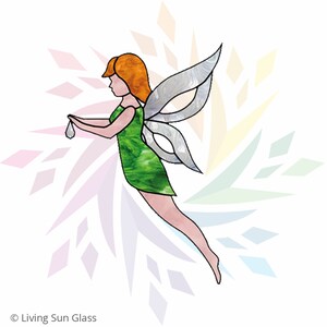 Stained Glass Pattern - Fairy Pattern - Fairy Suncatcher - DIY Stained Glass - Fantasy - Copper Foil Stained Glass - Glass Design