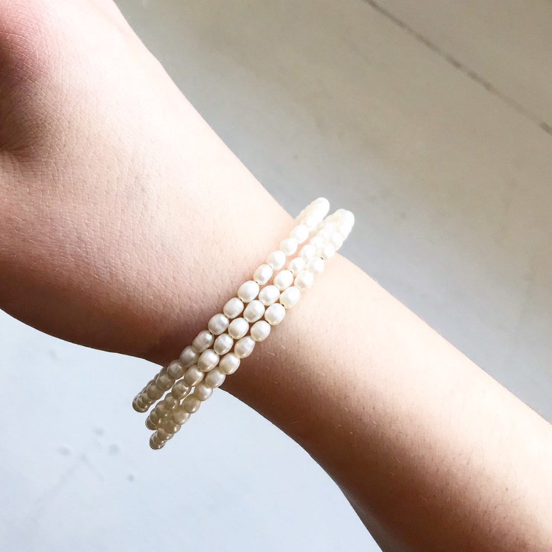 Vintage Rice Pearl Beaded Bracelet