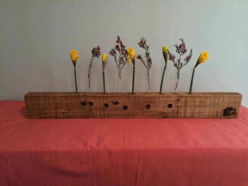 9stem reclaimed wood bud vase/centerpiece Etsy