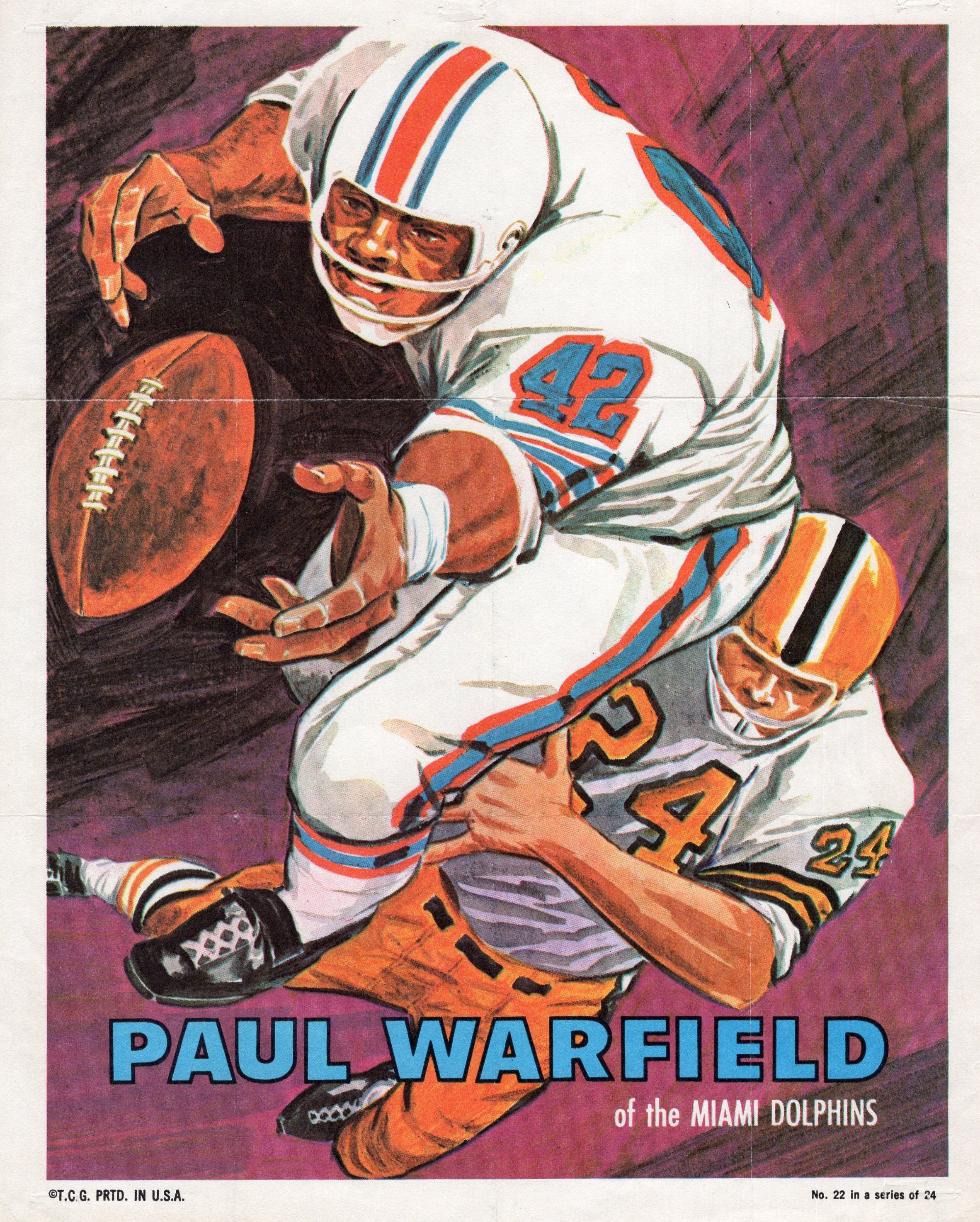 PAUL WARFIELD Jersey Photo MIAMI Dolphins Throwback Football 