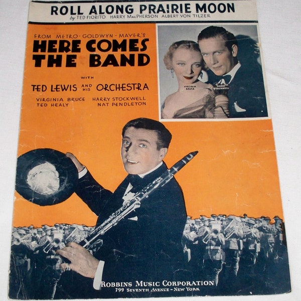 Roll Along Prairie Moon ~ Sheet Music - From Here Comes The Band 1935