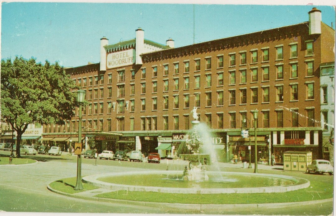 Hotel Woodruff Watertown New York Vintage Color Postcard Etsy