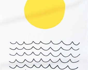 Sun and Waves Tea Towel