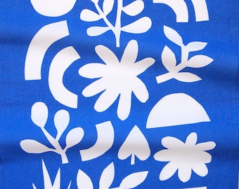 Blue Cut Outs Tea Towel