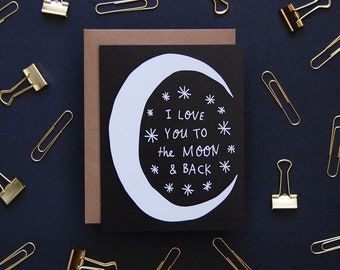 Moon and Back - Love & Friendship Card