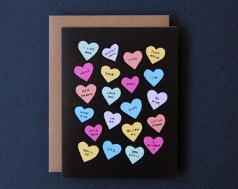 Candy Hearts - Valentine's Greeting Card