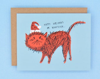 Snitty Kitty Holiday - Greeting Card
