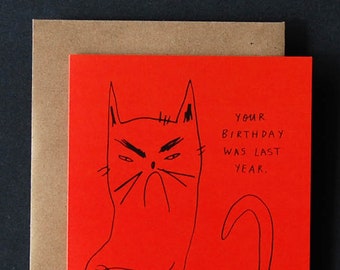 Bitter Kitty Birthday Card