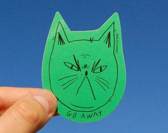 Snitty Kitty "Go Away" Sticker