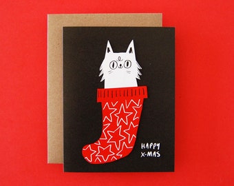 Christmas Stocking - Greeting Card