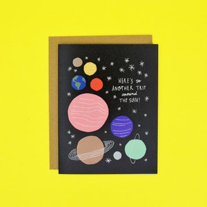 Autour du soleil - Carte d'anniversaire