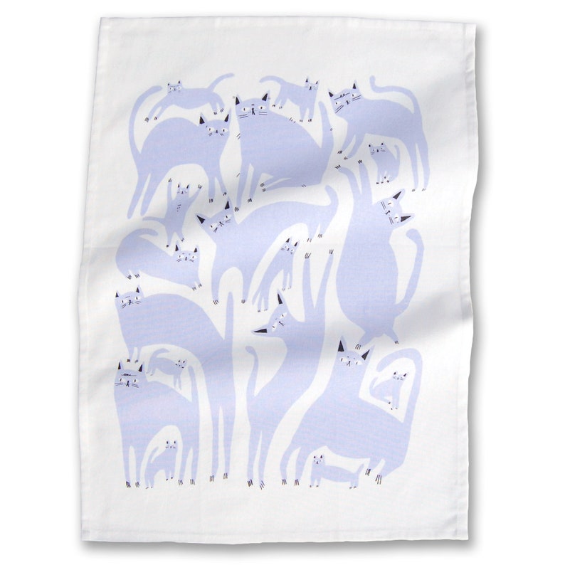 Lavender Cats Tea Towel image 2